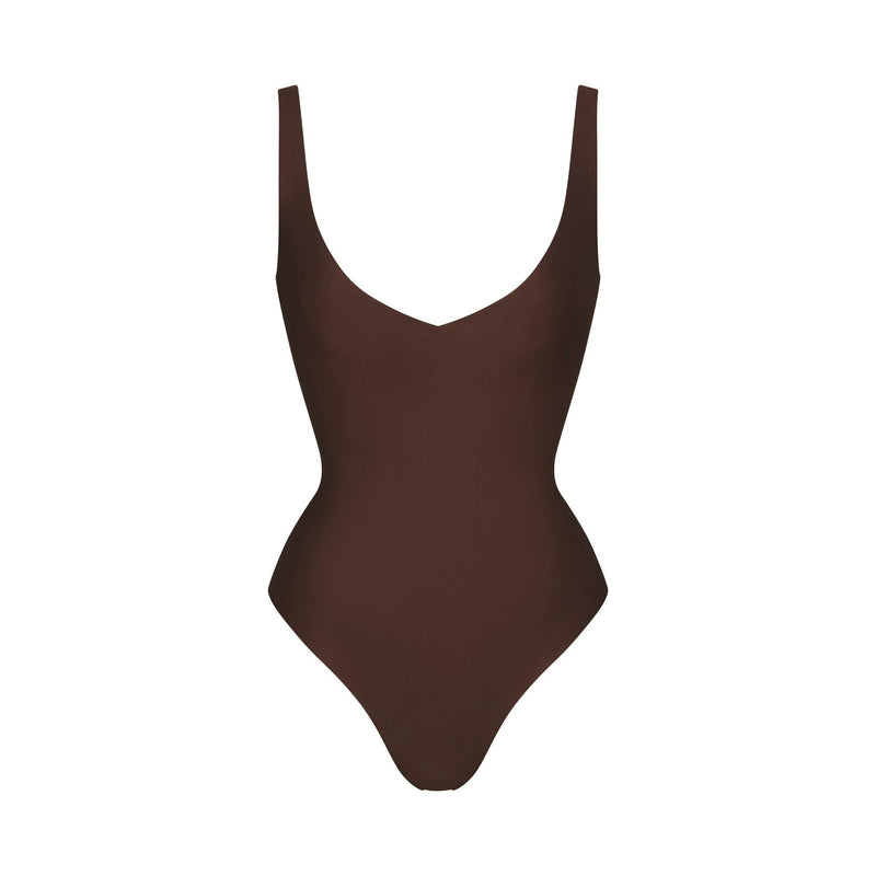 UNLINED PLUNGE THONG BODYSUIT