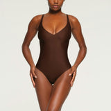 UNLINED PLUNGE THONG BODYSUIT